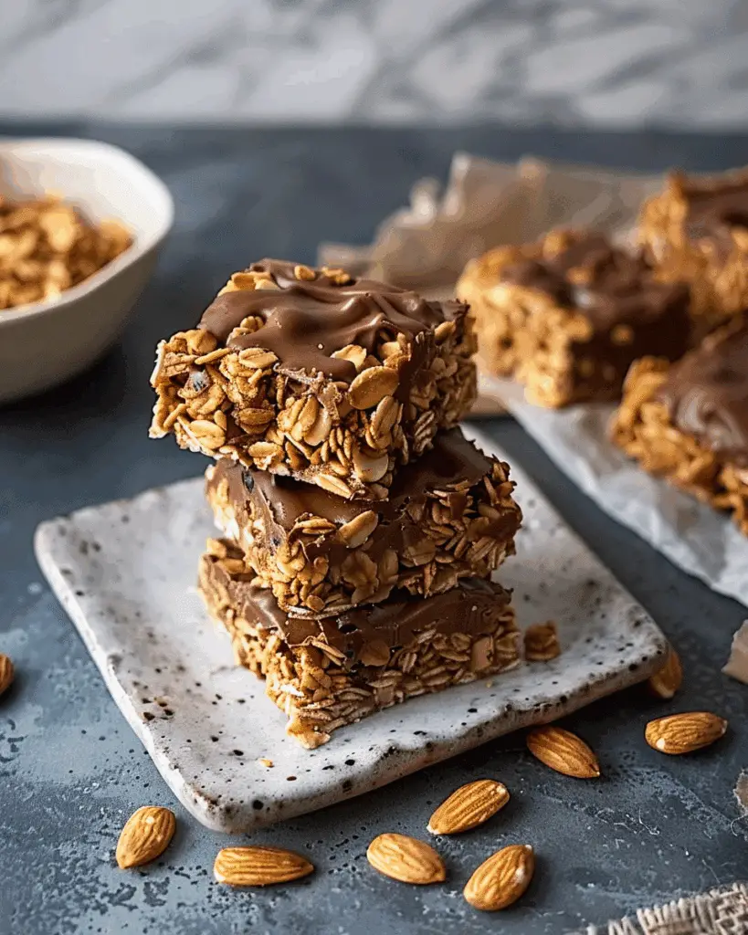 Chocolate Almond Butter Granola Squares Recipe