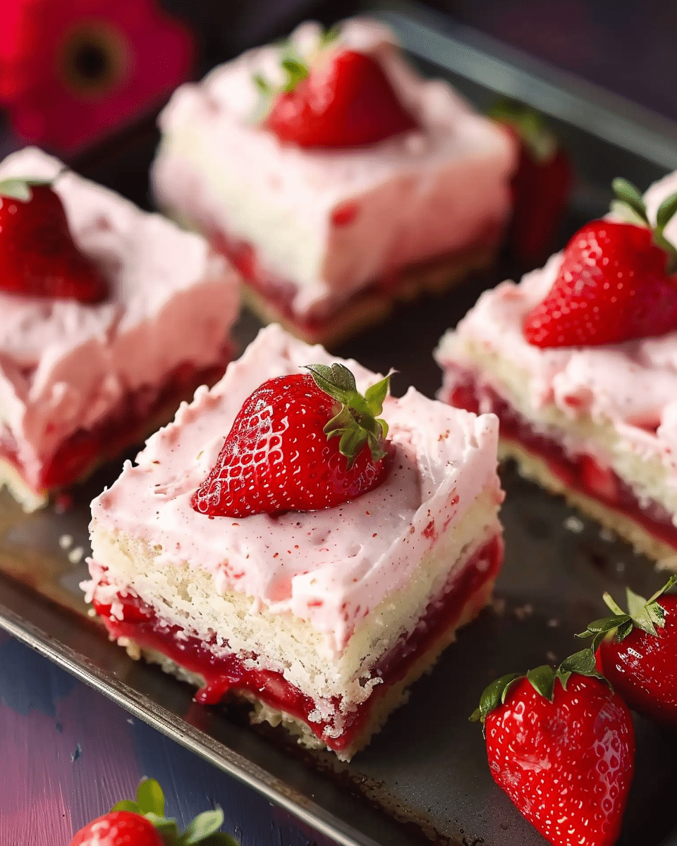 Easy Fresh Strawberry Sheet Cake
