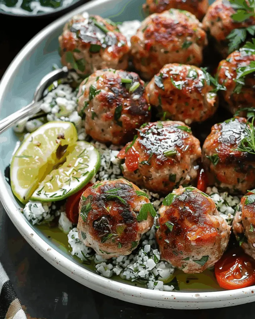 Greek Turkey Meatballs With Tzatziki Sauce