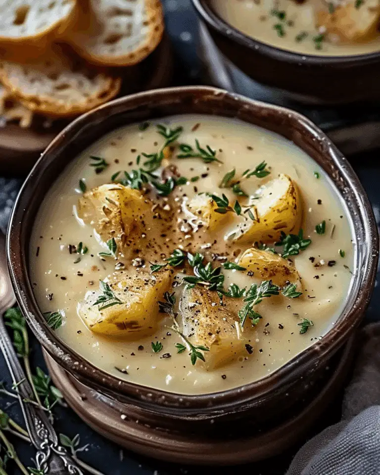 Hearty Cheddar Garlic Herb Potato Soup