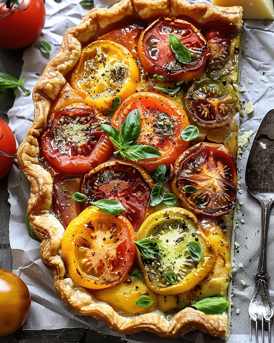 Heirloom Tomato Cheddar Tart With Everything Spice