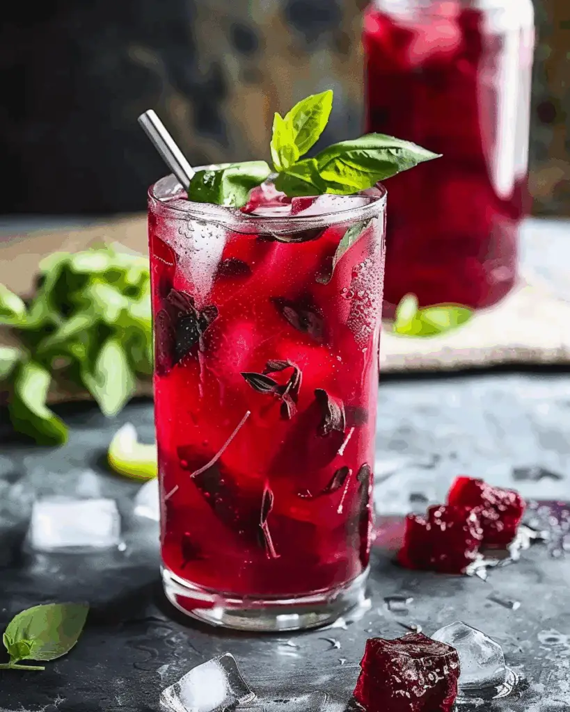 Hibiscus, Lemongrass And Basil Honey Sweet Iced Tea