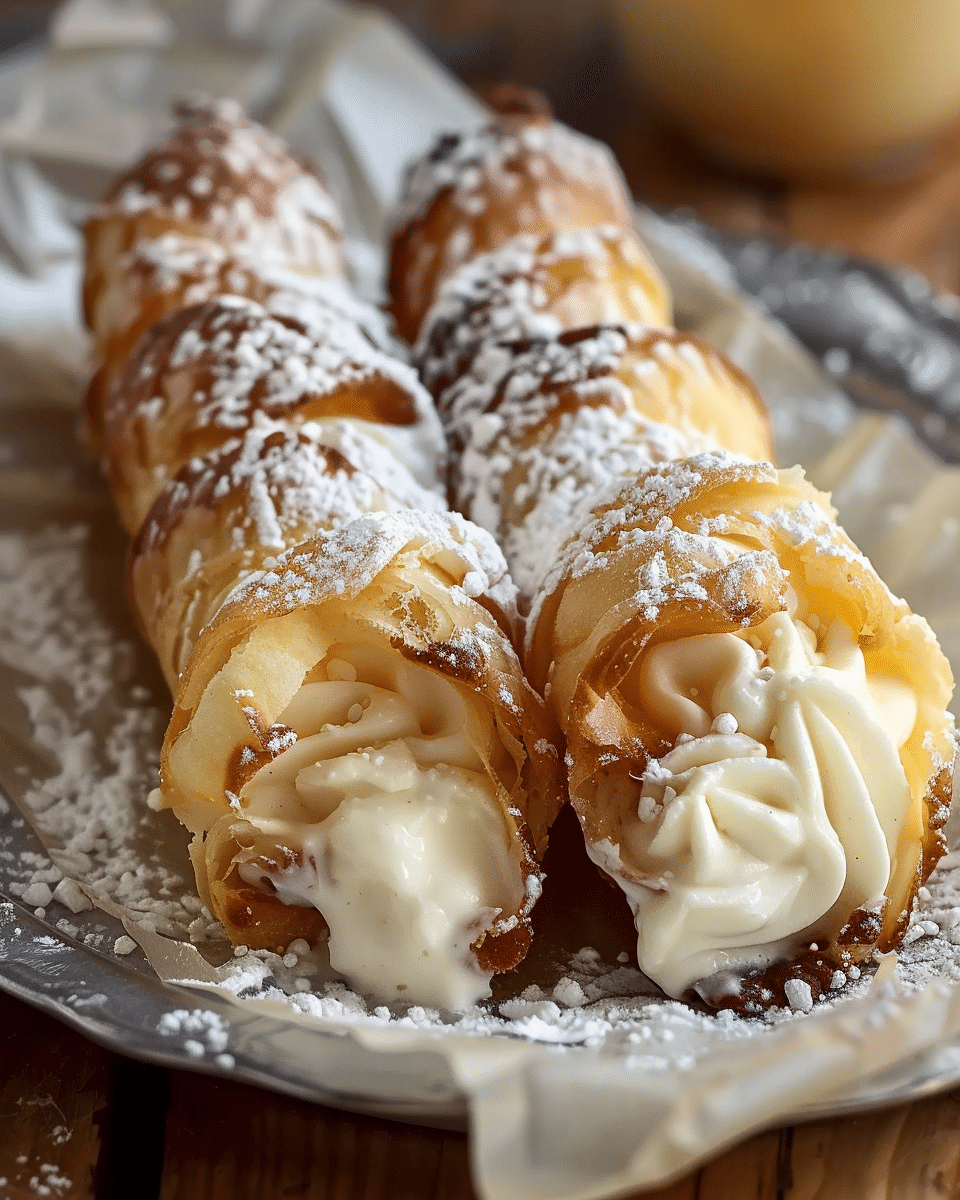 Crisp and Buttery Italian Cream-Filled Cannoncini