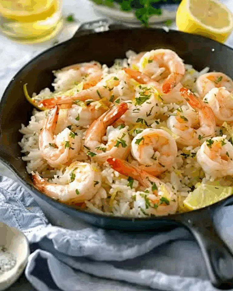 Lemon Shrimp with Parmesan Rice Recipe