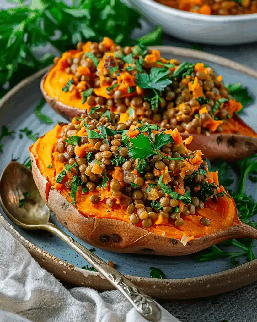 Lentil Stuffed Sweet Potatoes Recipe