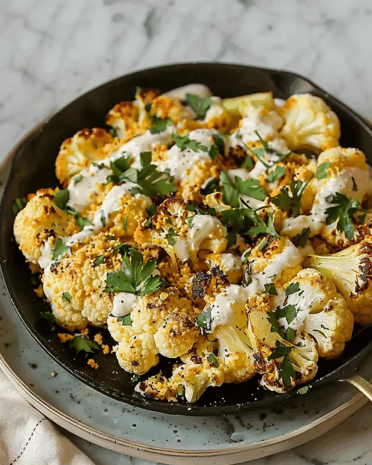 Roasted Cauliflower With Tahini Ranch