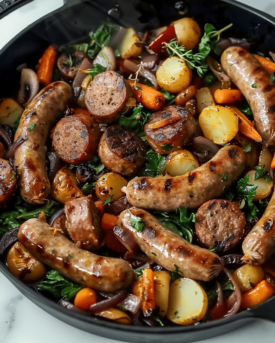 Root Vegetables with Spicy Italian Sausages