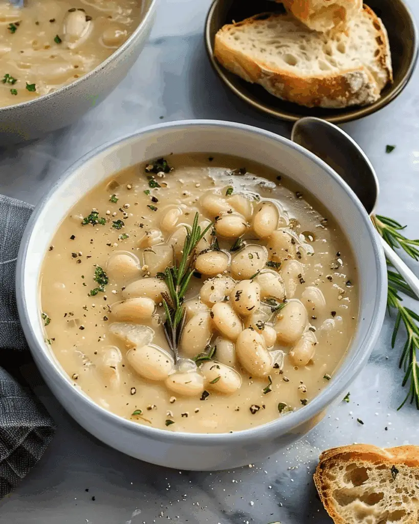 Easy Rosemary Garlic White Bean Soup