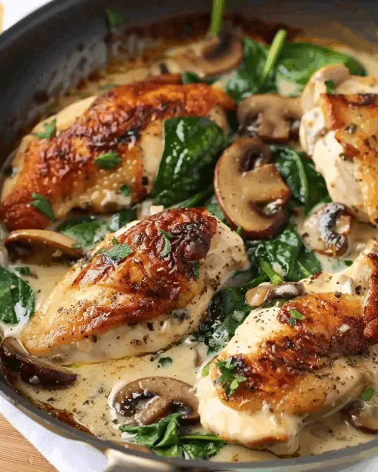 Spinach and Mushroom Smothered Chicken