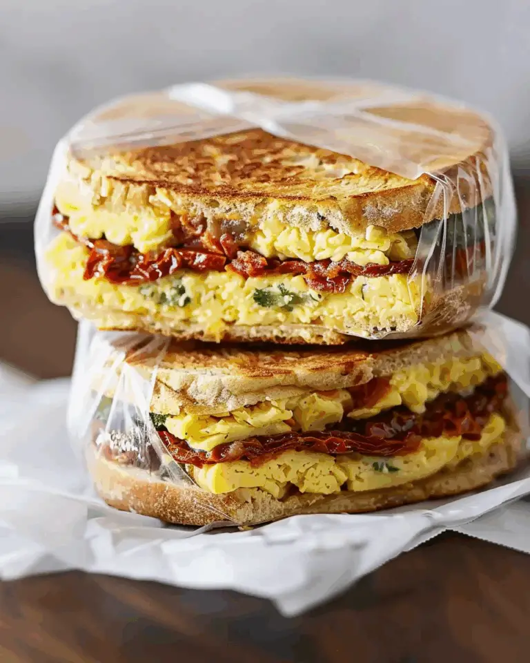 Easy Sun-Dried Tomato Freezer Breakfast Sandwiches