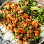 Teriyaki Ground Turkey, Broccoli and Peas