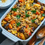 Creamy Vegan Lentil And Roasted Vegetable Bake