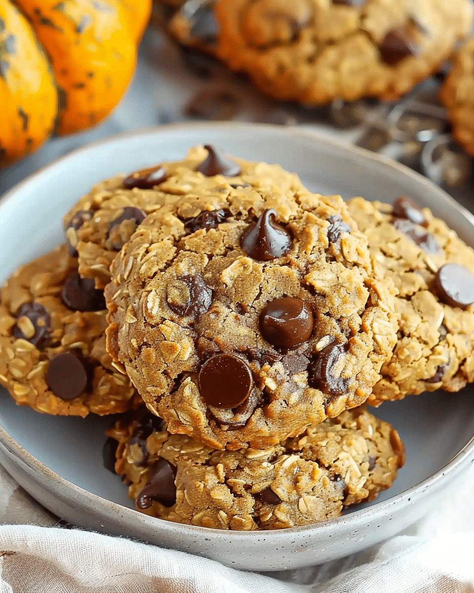 Pumpkin Oatmeal Chocolate Chip Cookies