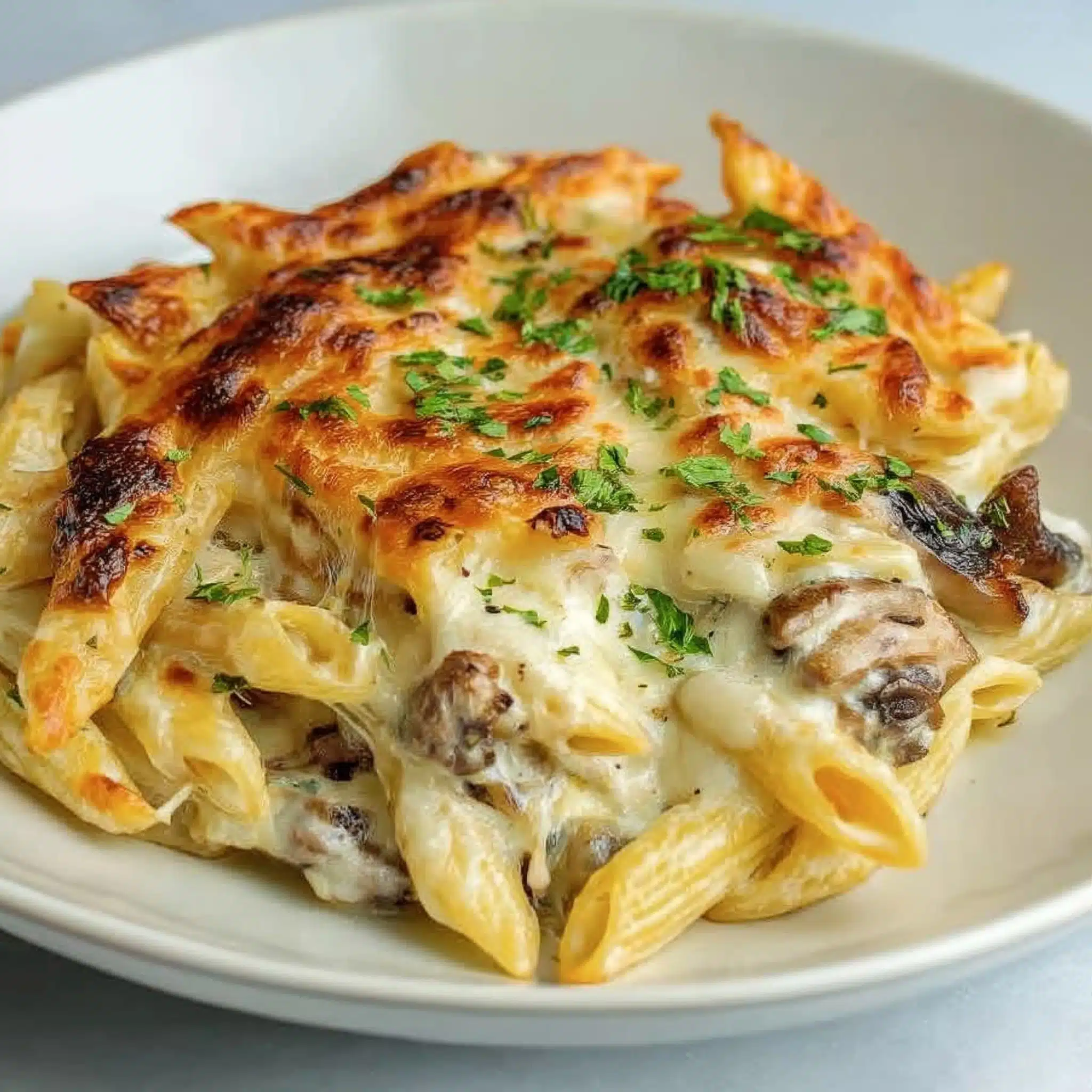 5-ingredient chicken and mushroom pasta bake Recipe - Recipe Image
