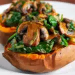 Creamy Mushroom and Spinach Stuffed Sweet Potatoes Recipe