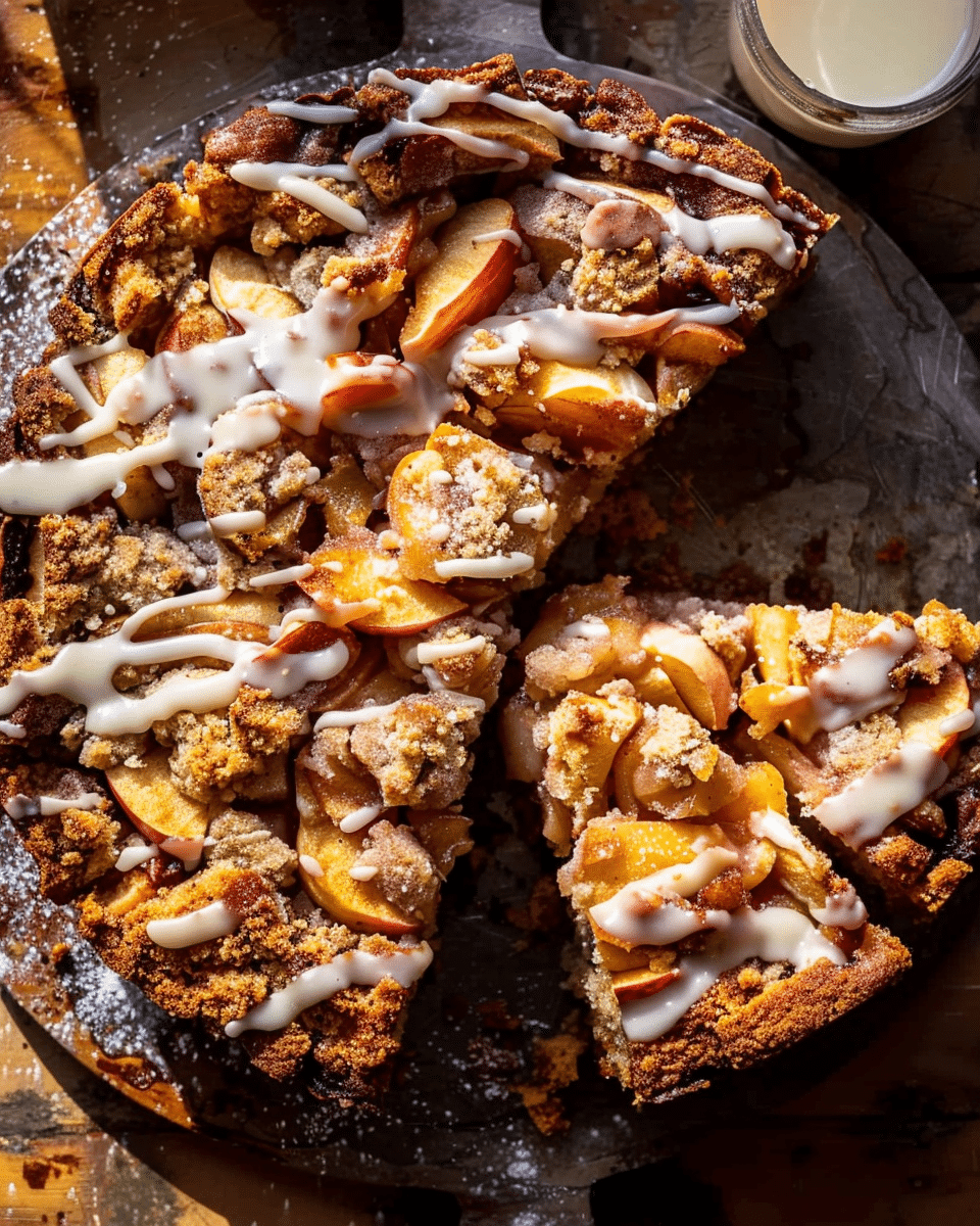 Glazed Honeycrisp Apple Fritter Cake