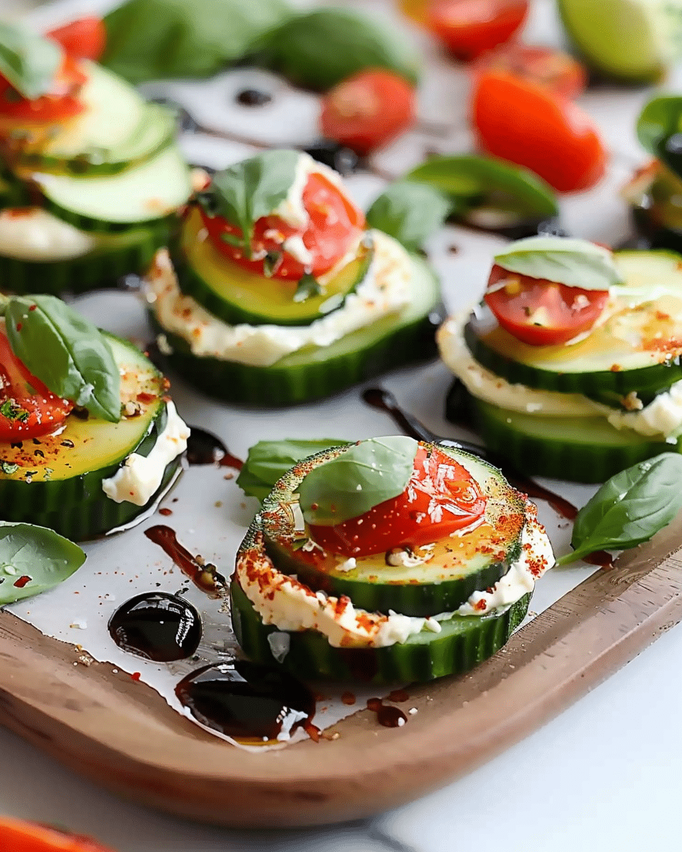 Caprese Cucumber Snack Bites
