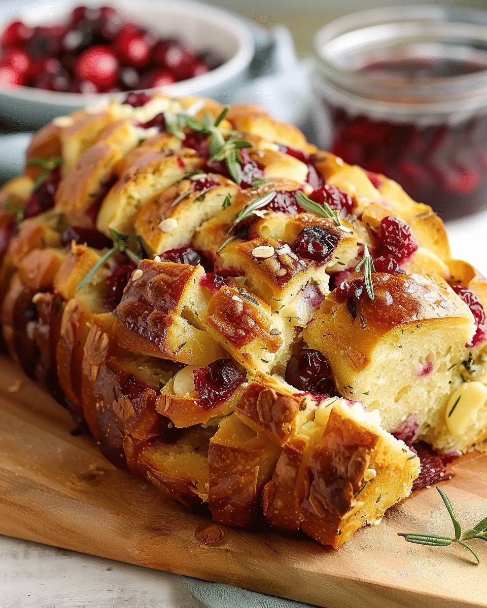 Cranberry Brie Pull Apart Bread