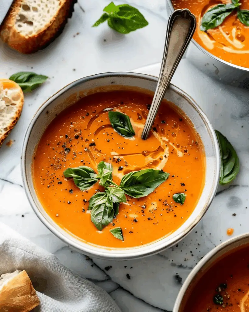 Middle-of-Winter Creamy Tomato Soup (Canned Tomatoes)