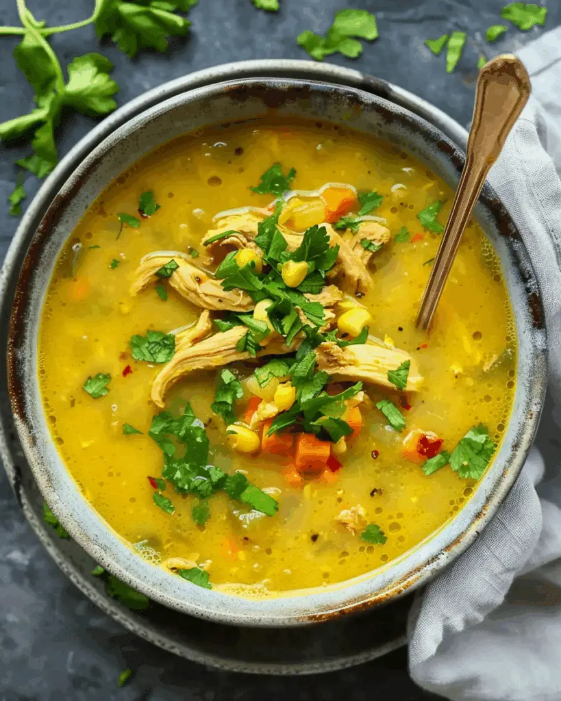 Golden Turmeric Chickpea Chicken Soup