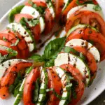 Hasselback Caprese Salad (Tomato, Mozzarella, & Basil)