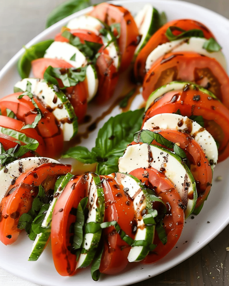 Hasselback Caprese Salad (Tomato, Mozzarella, & Basil)