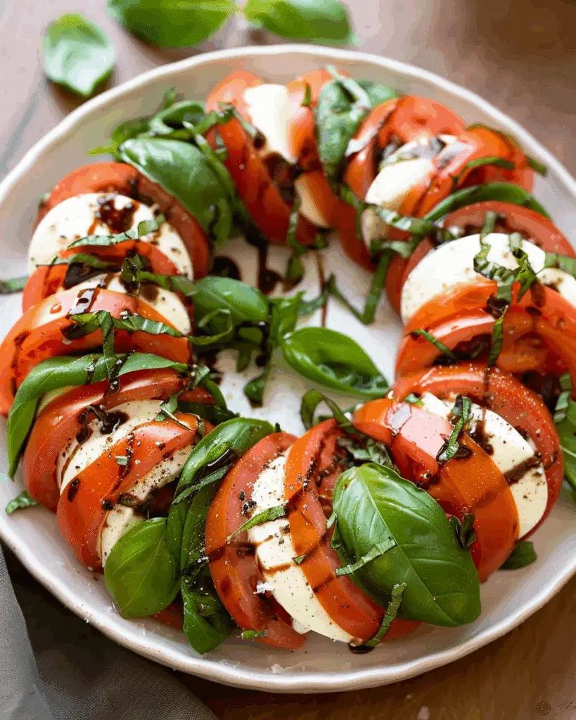 Hasselback Caprese Salad (Tomato, Mozzarella, & Basil)
