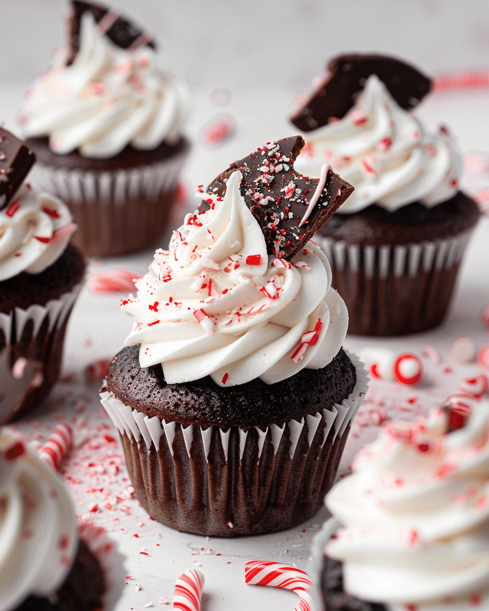 Peppermint Bark Cupcakes