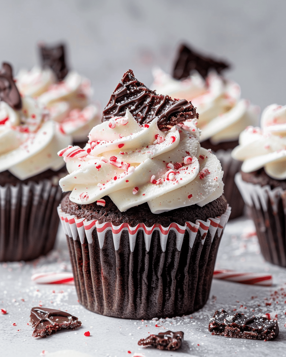 Peppermint Bark Cupcakes