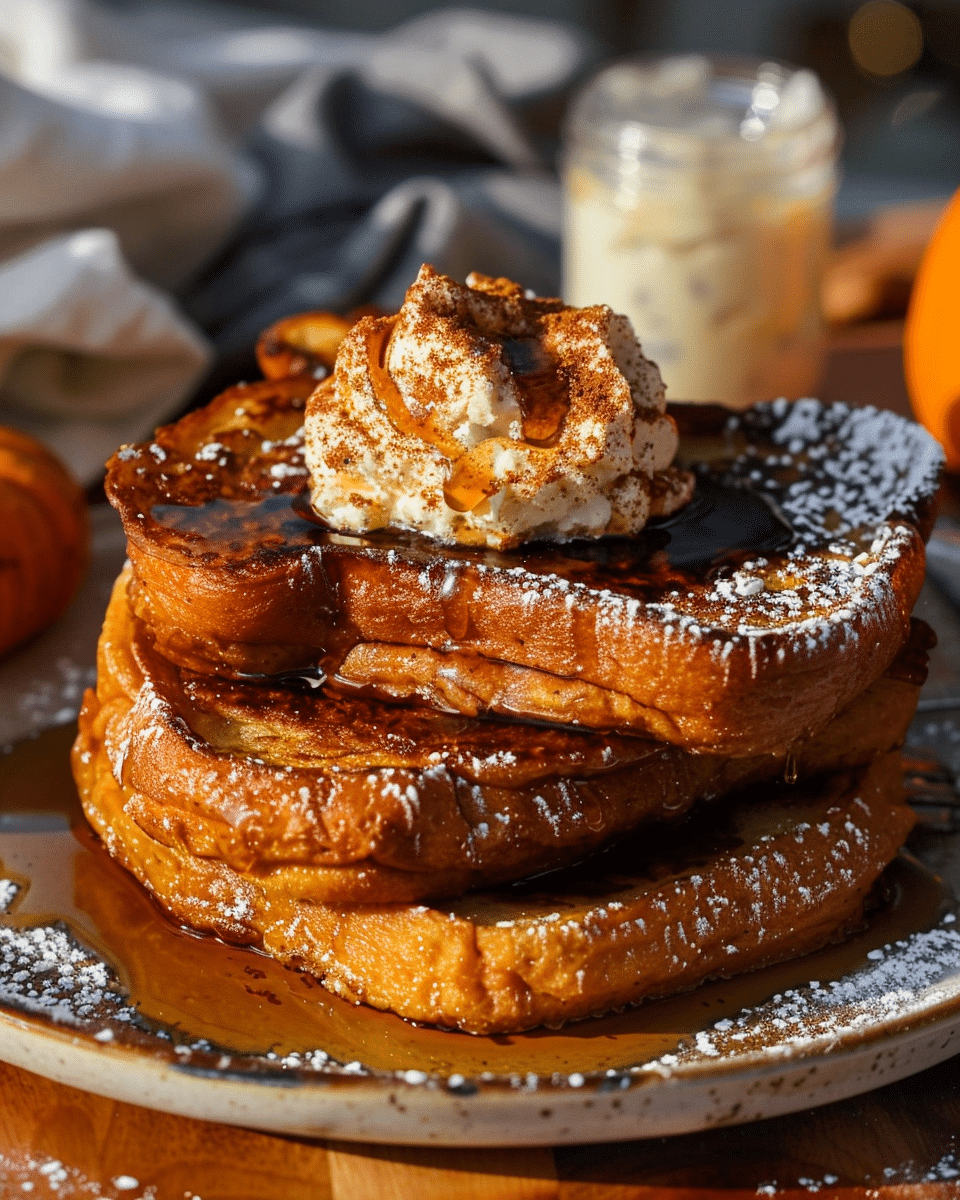 Pumpkin Spice French Toast with Whipped Cinnamon-Maple Butter