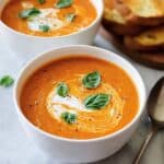 Creamy Roasted Tomato Soup with Basil and Parmesan Recipe