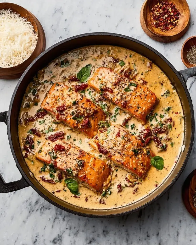 Marry Me Salmon with Creamy Sun-Dried Tomato Sauce Recipe