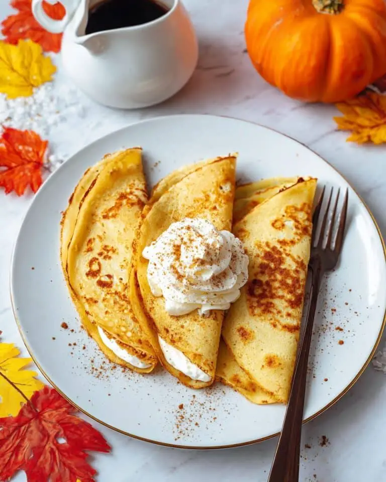 Pumpkin Crepes with Maple Cream Cheese Filling Recipe