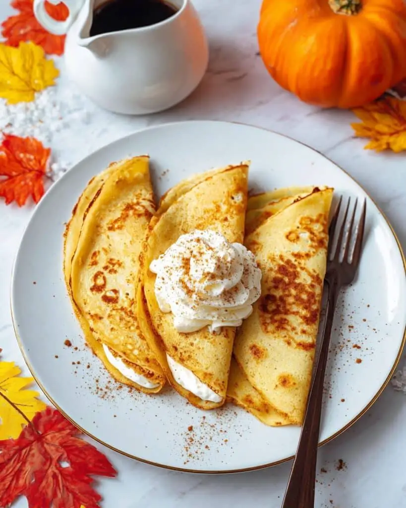 Pumpkin Crepes with Maple Cream Cheese Filling Recipe