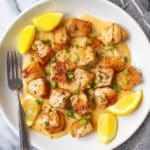 Air Fryer Bang Bang Salmon Bites with Lemon Garlic and Spicy Mayonnaise Recipe