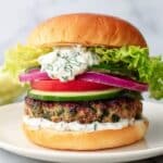 Chicken Burger with Feta Cheese and Spinach Recipe