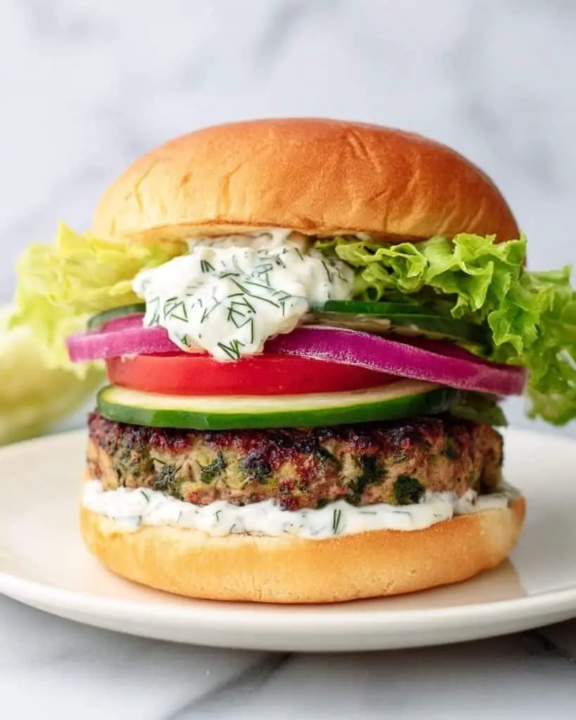 Chicken Burger with Feta Cheese and Spinach Recipe