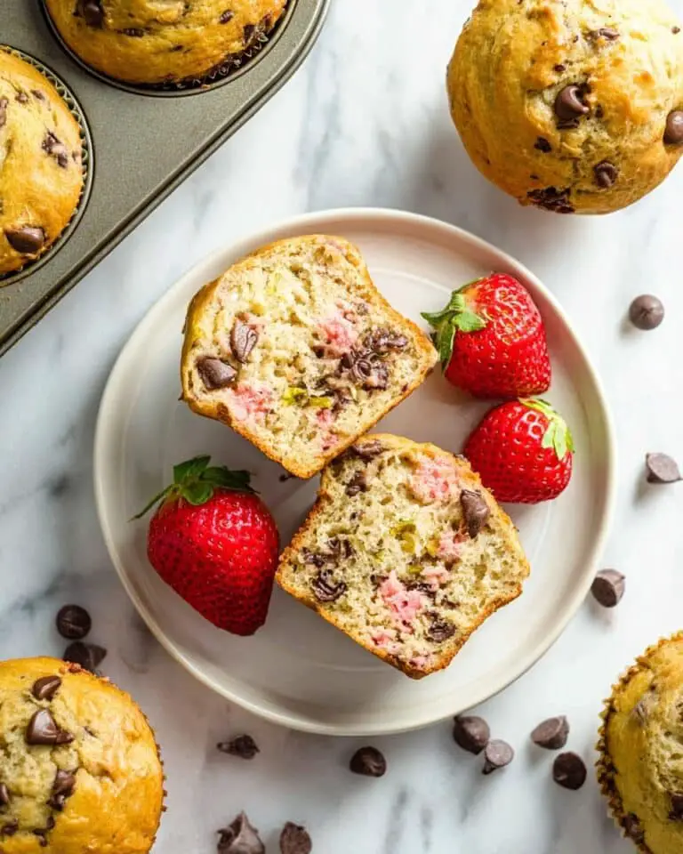 Chocolate Chip Zucchini Strawberry Muffins Recipe