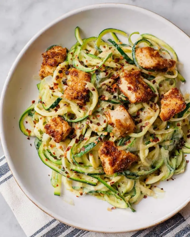 Chicken Alfredo with Zucchini Noodles Recipe