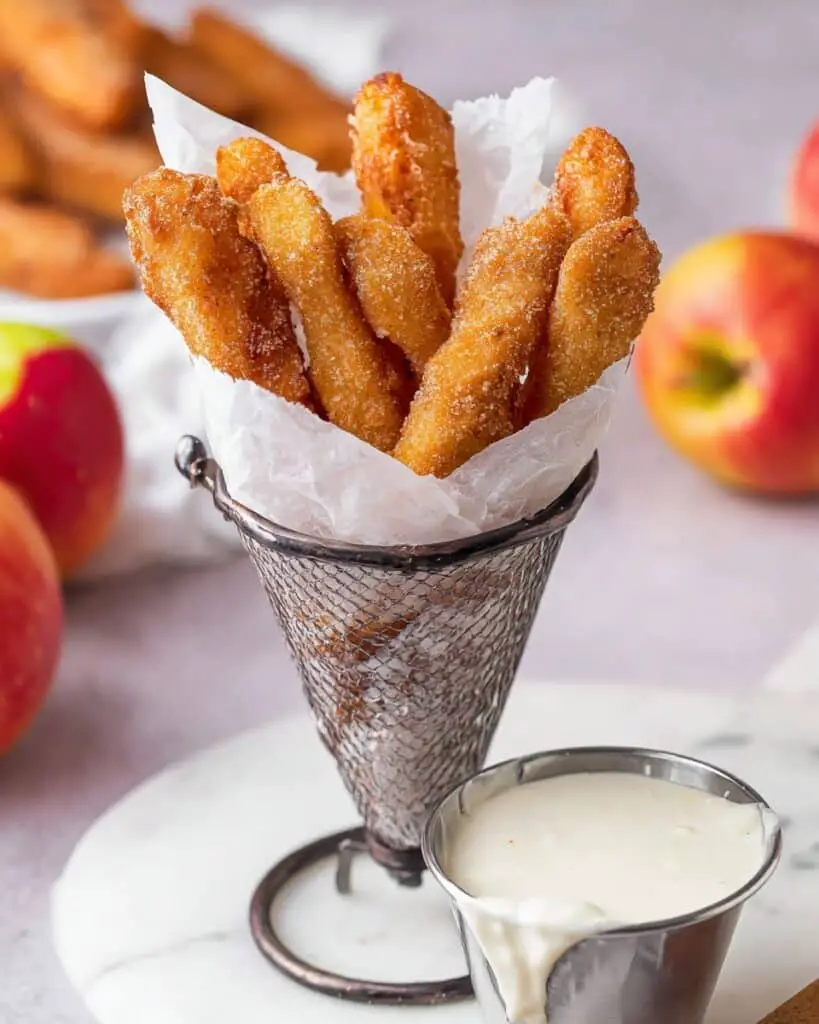 Air Fryer Apple Fries with Cinnamon Sugar Dip Recipe