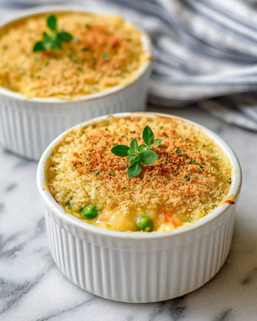 Crustless Chicken Pot Pie with Crispy Panko Topping Recipe