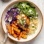 Sheet Pan Hot Honey Chicken and Veggie Glow Bowls Recipe