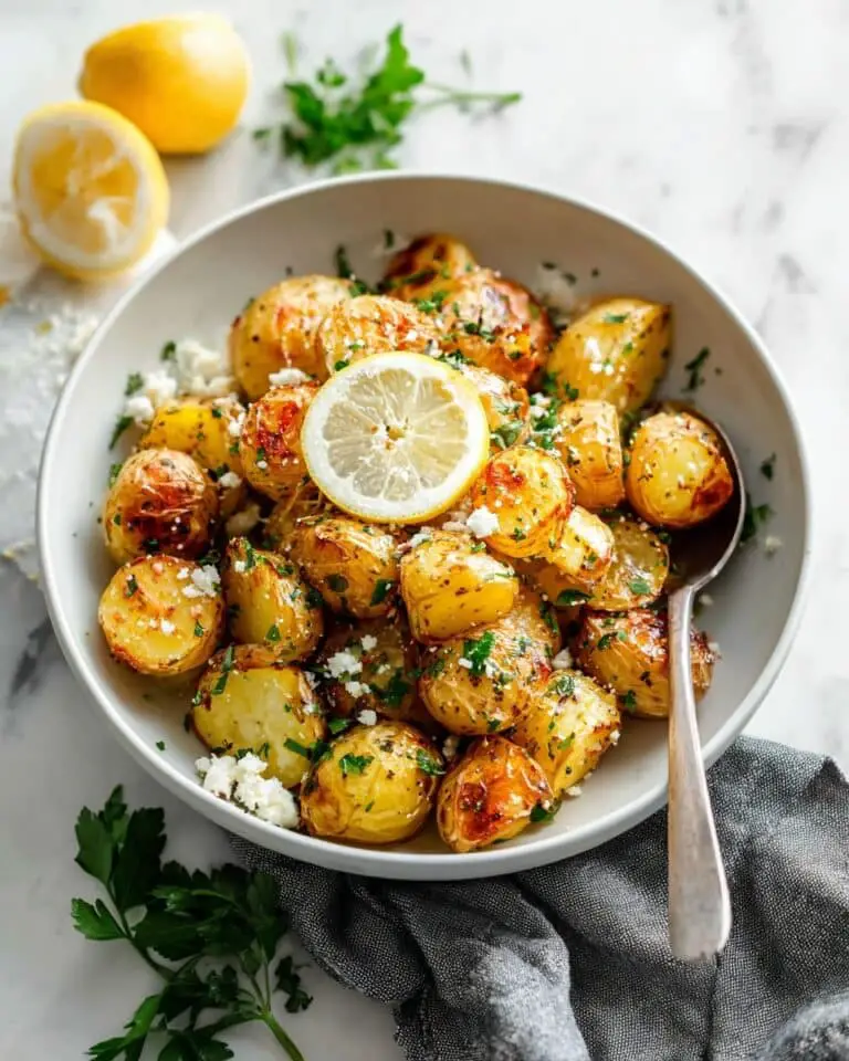 Greek Roast Potatoes with Lemon and Feta Recipe