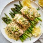 Asparagus Stuffed Salmon with Lemon Dill Sauce Recipe