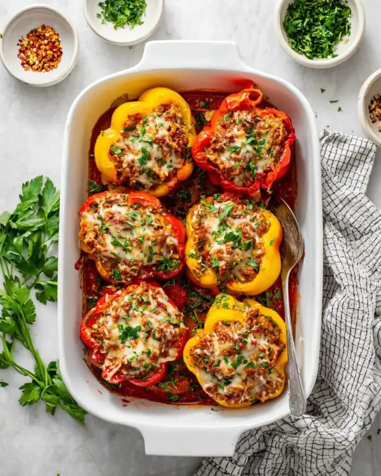Ground Beef Stuffed Peppers (Hearty & Easy!) Recipe