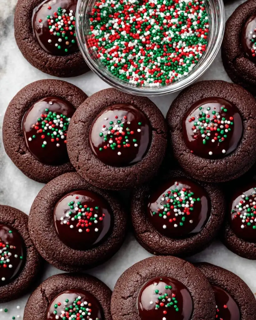 Chocolate Thumbprint Cookies with Chocolate Ganache Centers Recipe