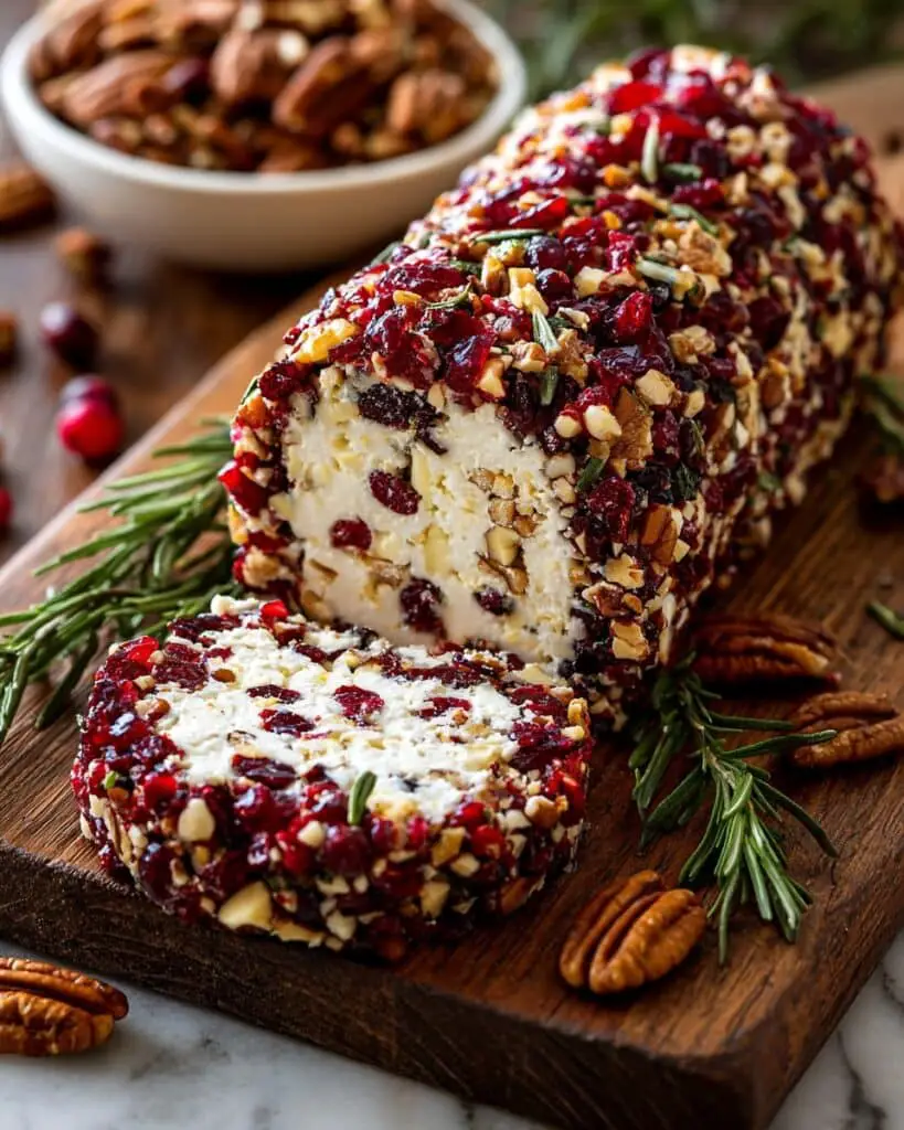Cranberry Goat Cheese Log with Pecans Recipe