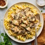 Creamy Chicken Stroganoff with Mushrooms and Egg Noodles Recipe