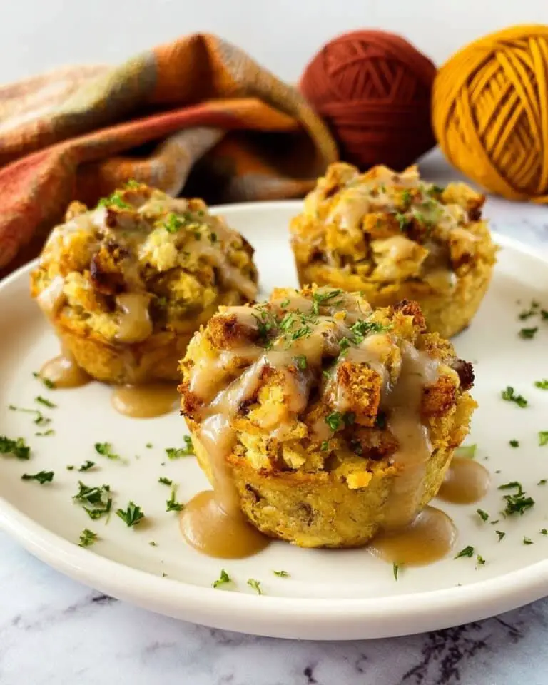 Muffin Tin Turkey & Stuffing Cups with Gravy Recipe