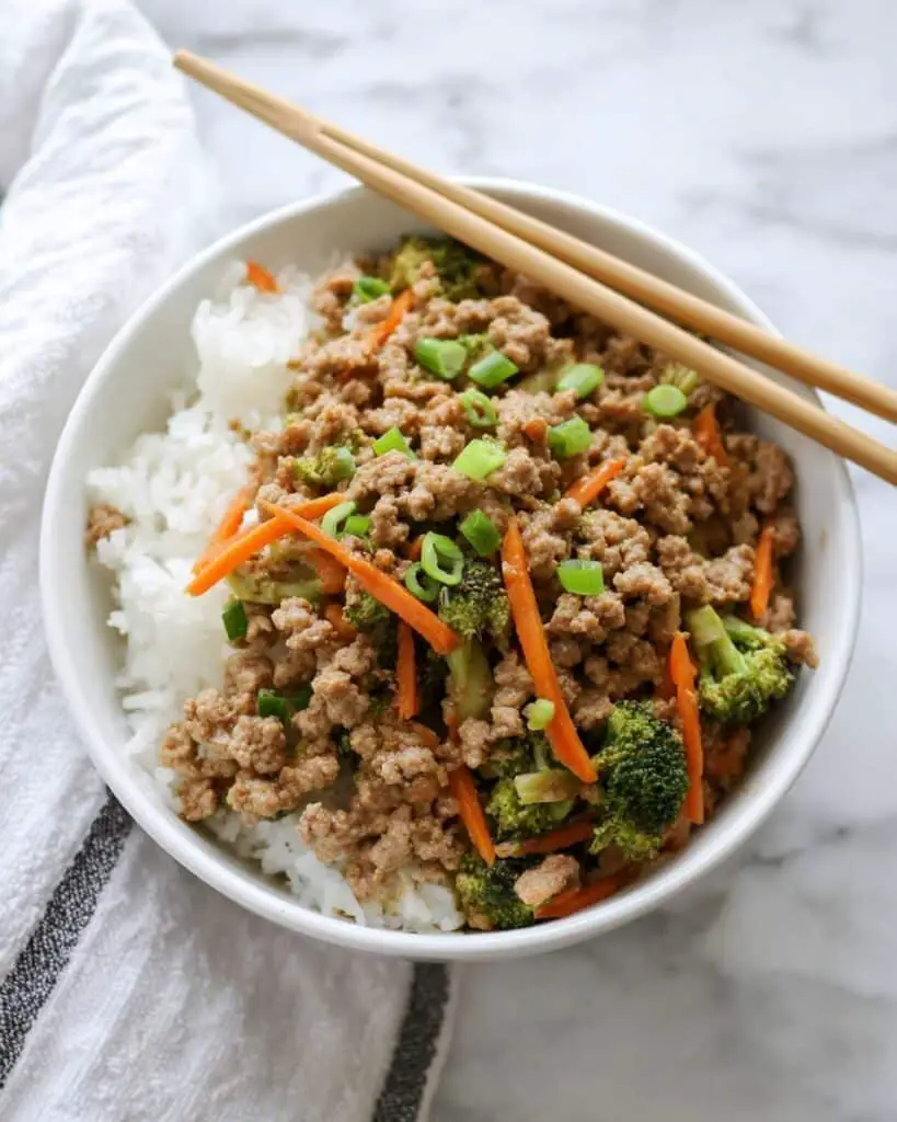 Ground Turkey Teriyaki Rice Bowl Recipe